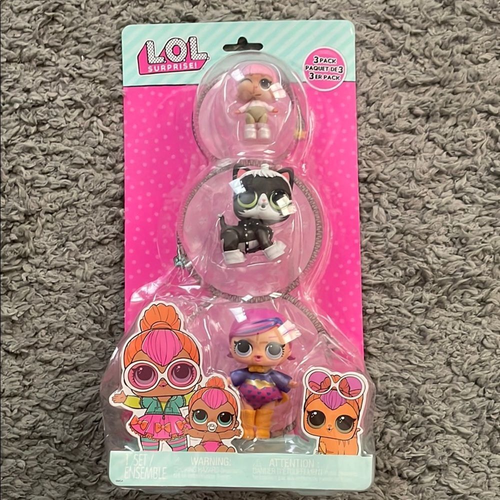 LOL Surprise 3-Pack Mini Figurine Set New in Package Girls Toys NWT